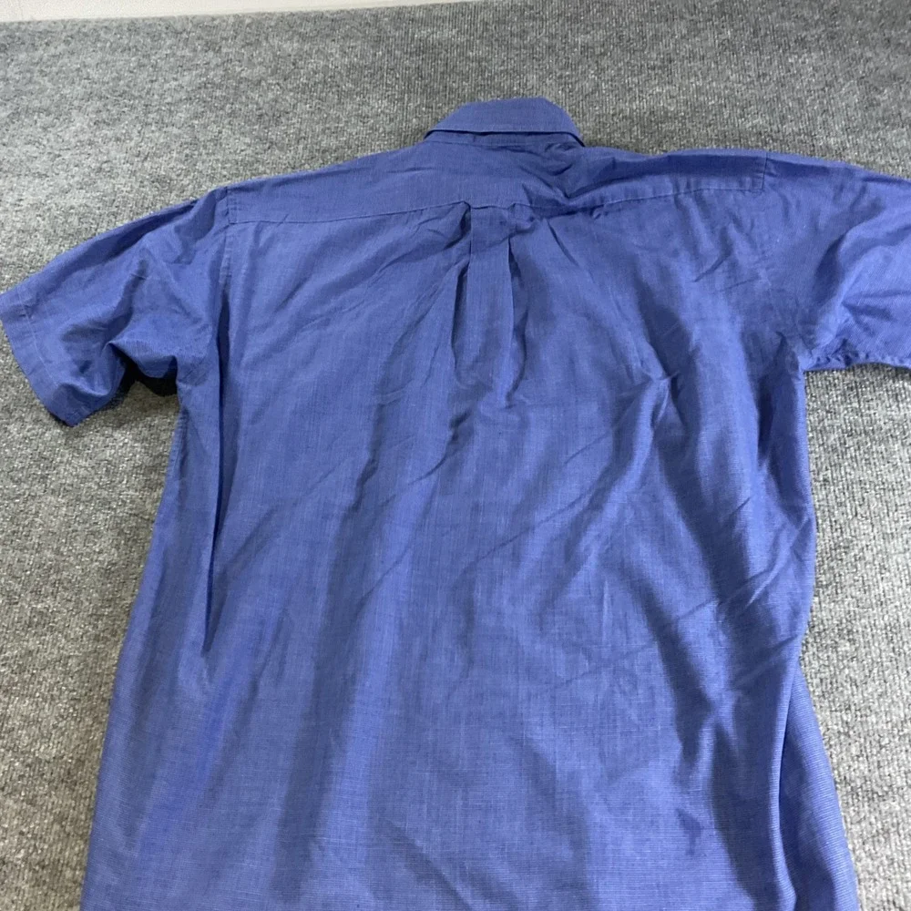Polo Ralph Lauren Mens XL Blue Micro Check Short Sleeve Button Down Cotto oxford